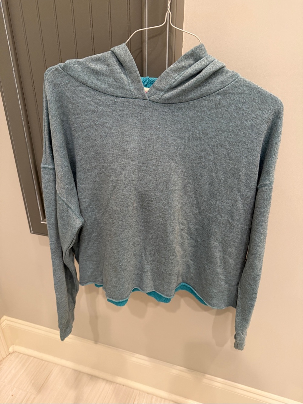 Mossimo Supply Co. Teal Hooded Lightweight Pullover Sweater